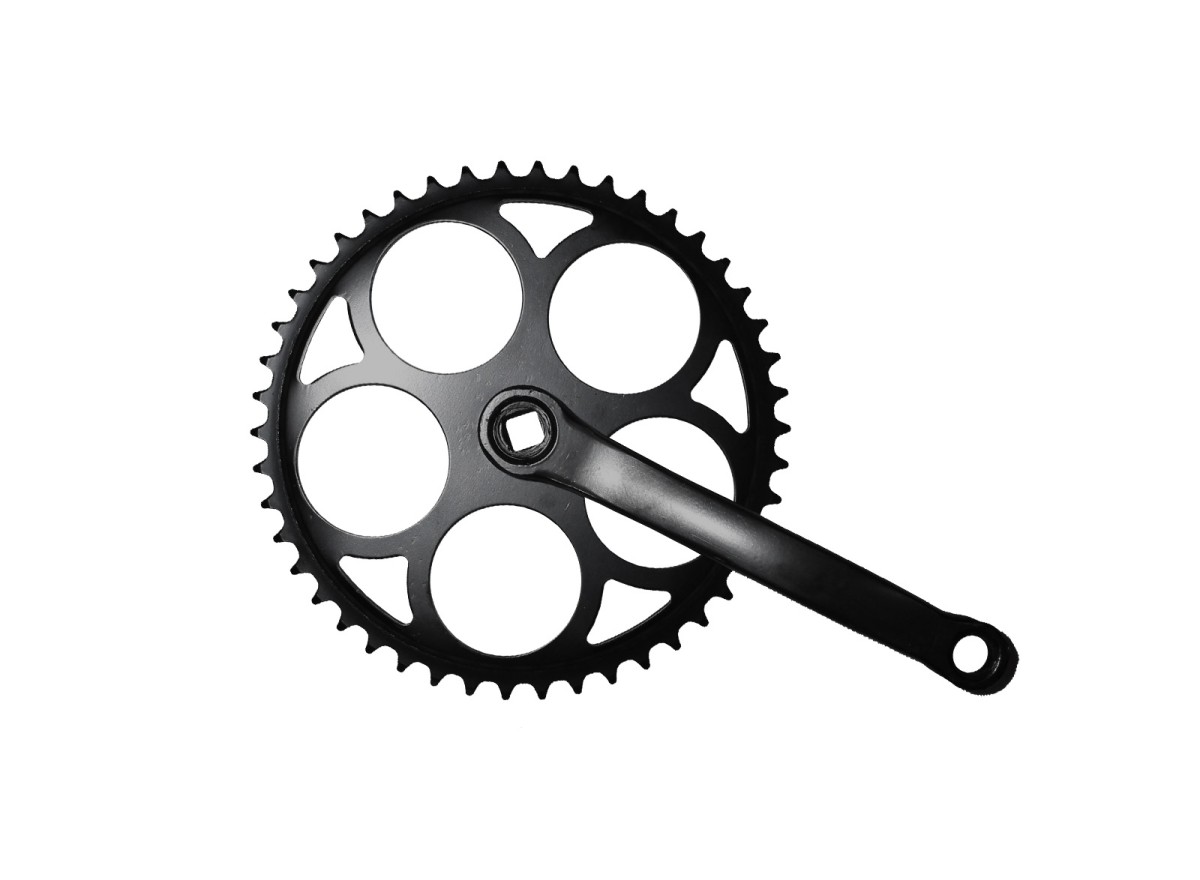 Steel Cranks For Road Bikes 46T (SQUARE) – Black